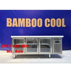 Bàn mát âm quầy Inox Bamboo Cool HPBM-1800CK cánh kính.