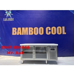 Bàn mát âm quầy Inox Bamboo Cool HPBM-1500CK cánh kính.